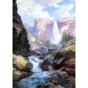 Moran, Thomas - Waterfall in Yosemite