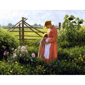 Mother and Daughter in Gardern