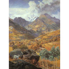 Mountainous Landscape with a Goat