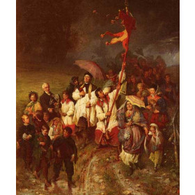 Der Erhorte Bittgang. Eine Prozession Vom Regen Uberrrascht