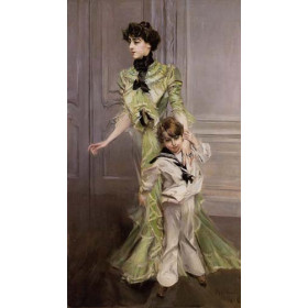 Portrait of Madame Georges Hugo (nee Pauleen Menard-Dozian) and Her Son, Jean