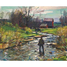 Fisherman in a Stream
