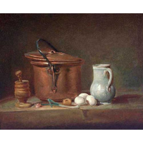 Still Life with Copper Pan and Pestle and Mortar