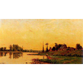 Washerwomen near a Group of Houses